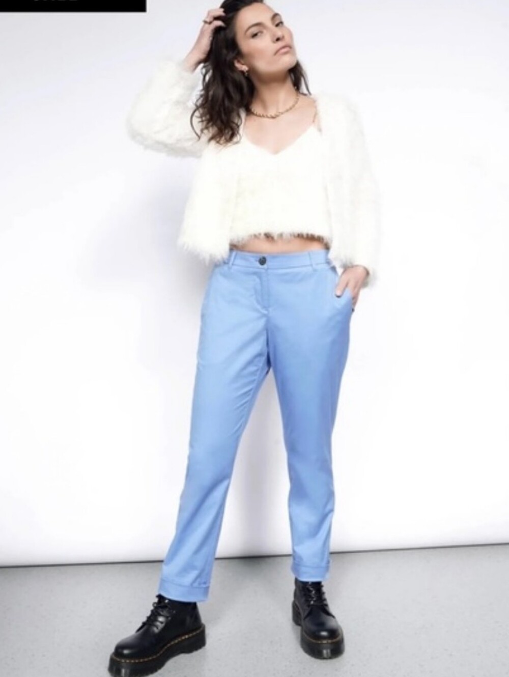 Wildfang Essential Trouser Womens Periwinkle Blue Straight Leg NWT Size 4